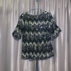 Teddi of California Sequins Shear Top Medium (d)